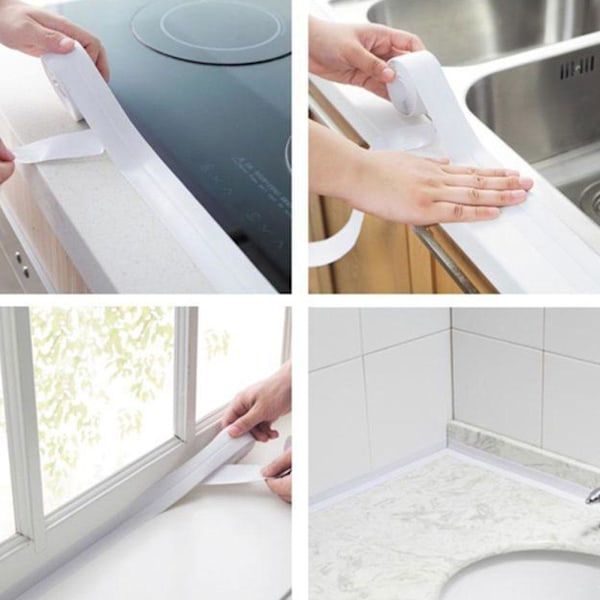 Vattentät Tätningsremsa Anti-mögel Badrum Kök Badkar Dusch Handfat Dörr E5I5 grey one-size