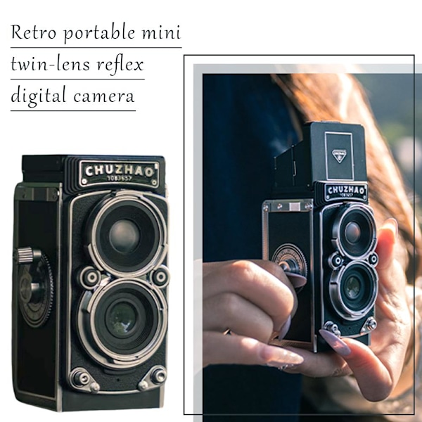 Initial Fotosimulering Dubbel Reflex Digitalkamera Mini Portabel Liten Ccd Retro R7t2