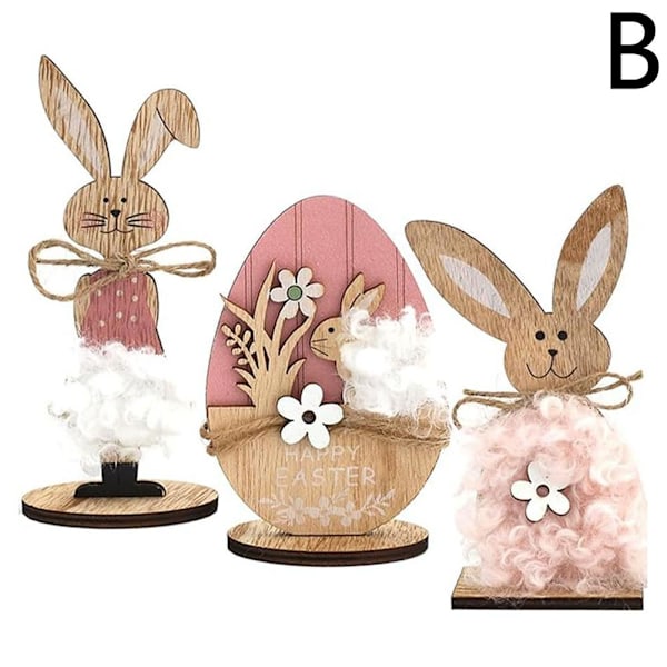 Påskhare 3-delars Set Hem Skrivbordsdekoration Handgjorda Hantverk Dekoration ﻿ ﻿ B 3pcs