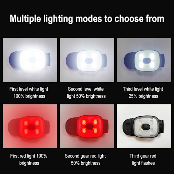 LED-säkerhetsljus stroboskop löpning promenad långsam fiskehänge red 6*4*2.5cm