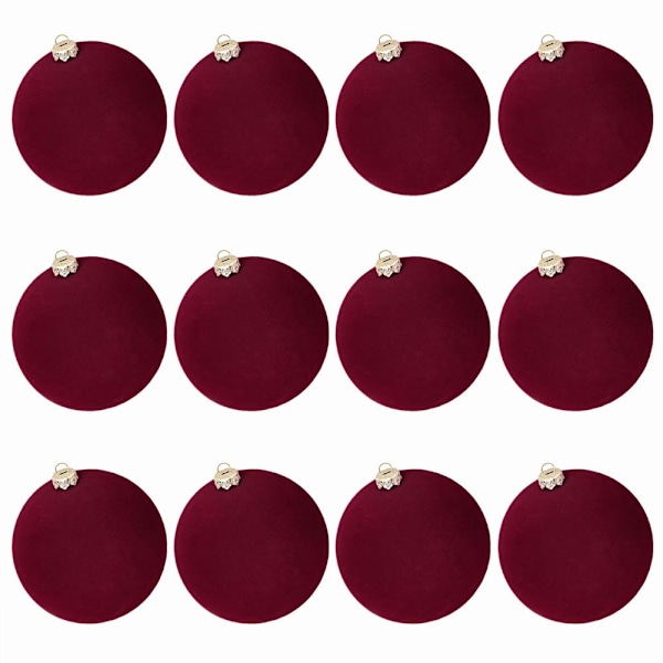 6cm Flockade Julkulor Julgranshängen Jularrangemang Hängen Flockade G2a3 Red 12pcs
