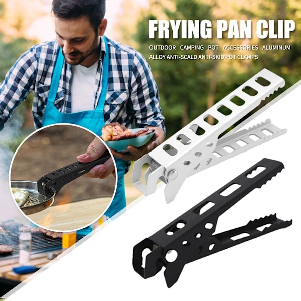 Anti-Scald Pot Pan Bowls Gripper Outdoor Camping Cookware Holder black 1size