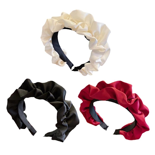 Hårband med sidenband och spets för kvinnor, nytt spetshårband för Wo L8S3 Red 1pcs