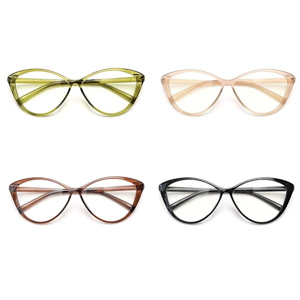 Koreansk Stil Stora Glasögonbågar Svarta Kattögon Glasögon Glasögonbåge Bågar P1N8 brown ONE-SIZE