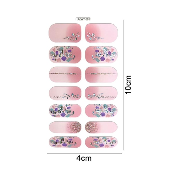 Europeisk Amerikansk Mode Tryckta 3d Nagelstickers Helt Täckta Med Nagellacksfilm Glitter K5t2 E 1pcs
