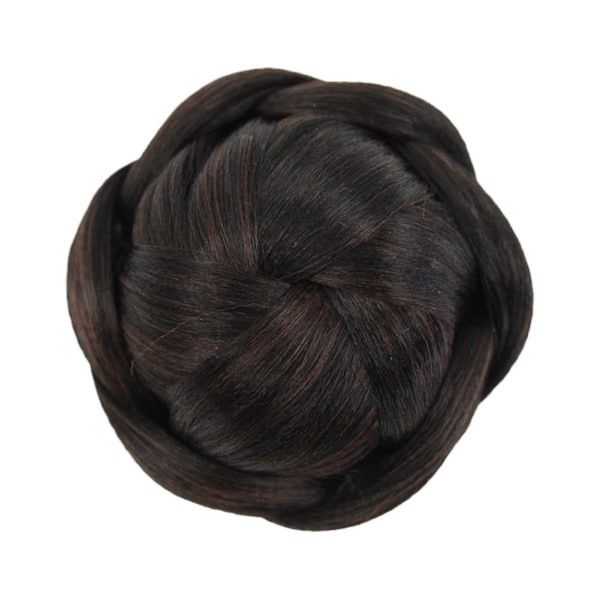 Flätad hårbulle för brudförlängningsklämma i Chignon Retro Hai 2009# 12cm