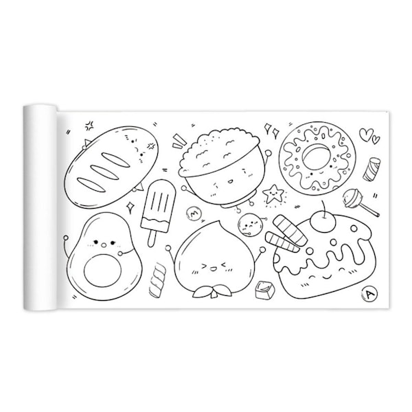 Barns Ritpapper Rulle Kreativ Handmålad Målarpapper Graffiti Scrol I2J2 food onesize