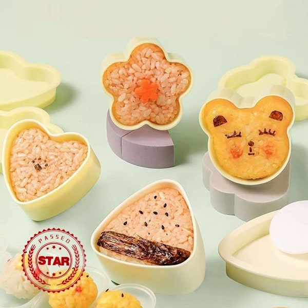 Risform för barn Bento Triangel Sushi Form DIY Onigiri Form Sushi Kök Form Tång Bento B3D6 A 6pcs