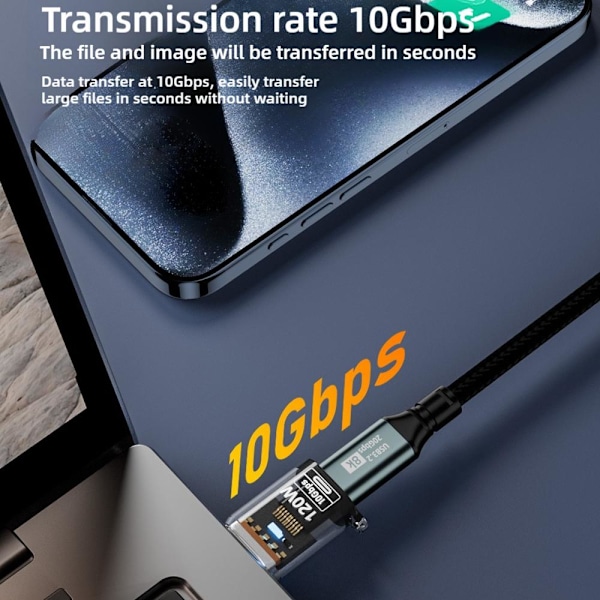 120W USB 3.2 till Typ C Adapter USB Hona till Typ C Hane Snabbladdning Adad M9Y9 transparent 1pcs