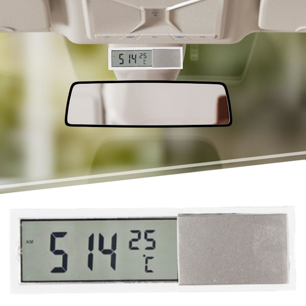 fvituve 2 i 1 Bil Digital Temperaturklocka LCD-skärm C 1pcs
