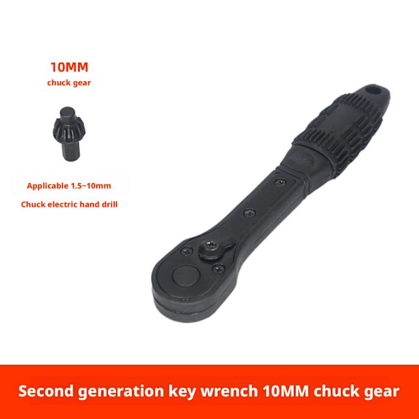 Borrfutter-nyckelsats, 2-i-1 Svart Snabb Spärrborrfutter-nyckel 10MM gear 1set