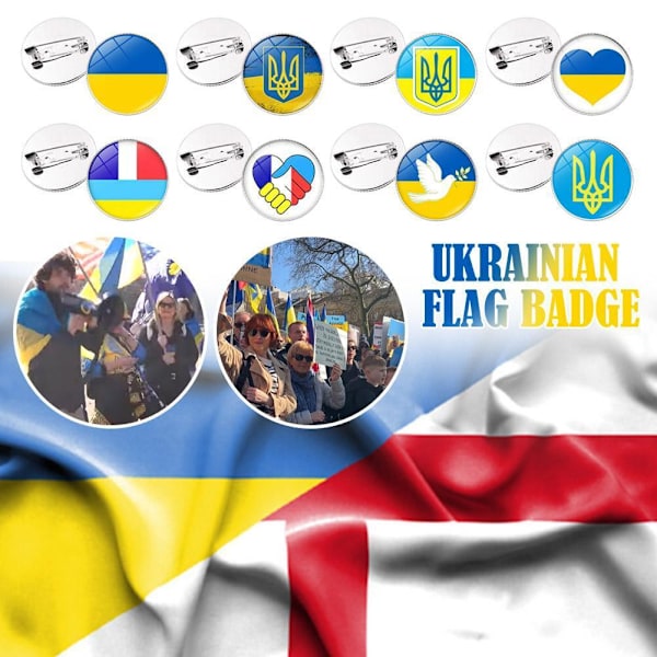 Ukraina Badge Ukrainsk Flagga Nål Knapp 25mm 5st R5X3 T9R3 D3C2 X6S5 style3 One size 5pcs