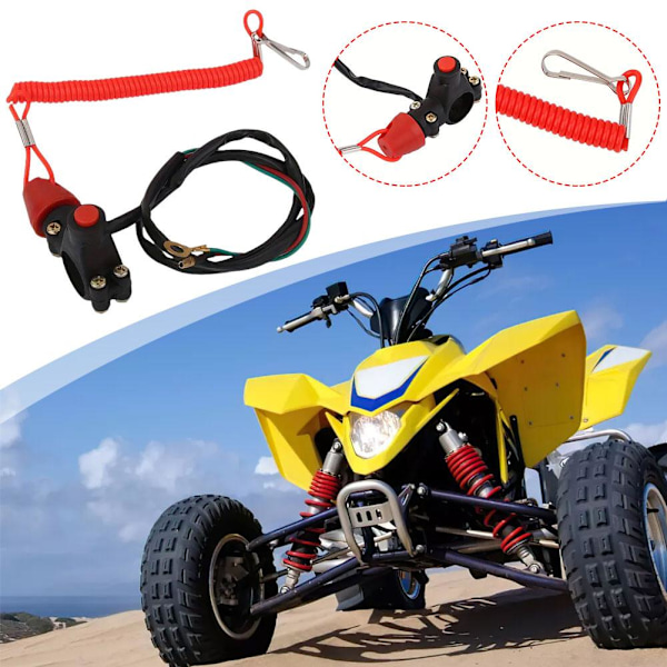 ATV/Motorcykel Nödstoppsbrytare med Fångrem >а кй Q0K1 X8N1 B4M5
