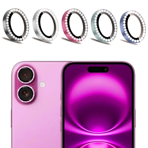 För Iphone16/16plus Lyxigt Kameraskydd Metall G0g7 Glas Härdat Lins White 1pcs