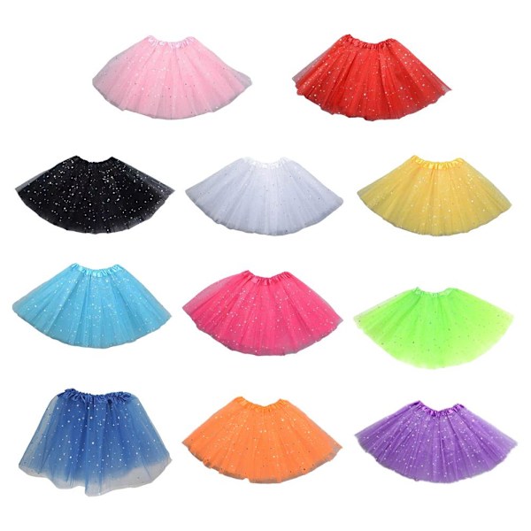 Glitter Barn Mesh Kjol Flickors Dansuppvisning Halv Kjol M5Y7 Kropp L4L5 Red 1pcs
