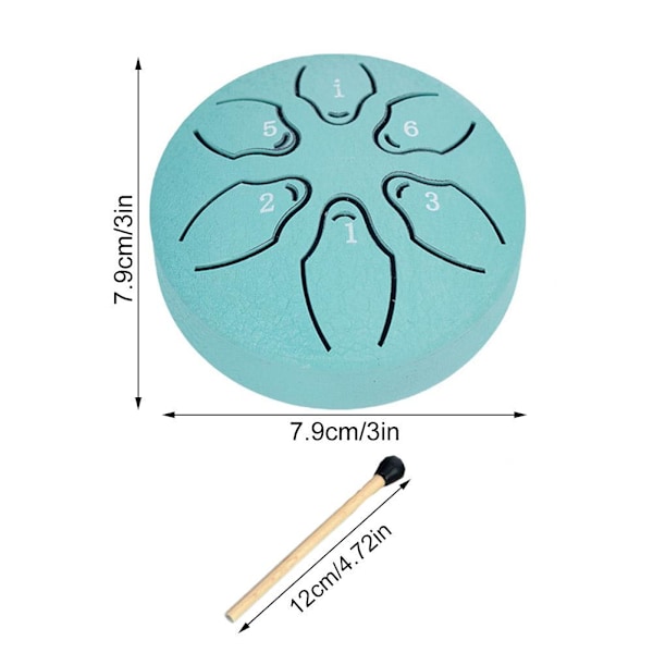 Regntrumma för Utomhus Trädgård, Regntrumma för Utomhus När Det Regnar, Stål Tongue Drum Regnklocka, Regntrumma för Utomhus, Mini Handpan Trumma In blue onesize