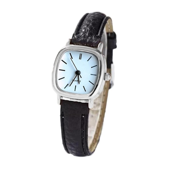 Herr Mode Casual Lyx Läderrem Kvarts Business G3C5 Armbandsur S1F2 Silver White One size