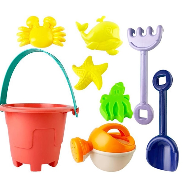Strandleksaker för barn Hög kvalitet Säker Hållbar Sommar Vattenleksaker Leka Gräva Sand S6i5 C 8PCS 1set
