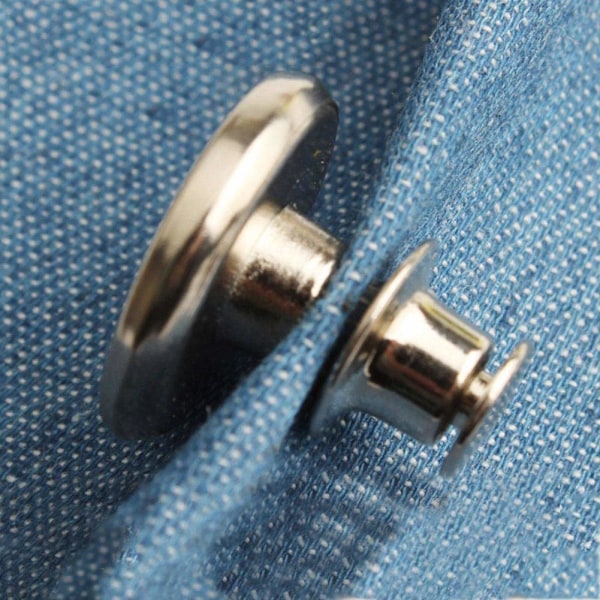 1 st Infällbara Jeansknappar, Justerbara, Avtagbara och Spikfria Metallknappar null H