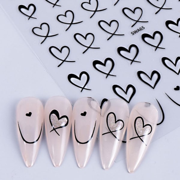 Franska Långa Naglar Kärlek Nagelstickers Kvinnor Romantiska Linjer Sticker Till Nagel Kärlek Ta Bort Konst Lätt J8i7 E 1pcs
