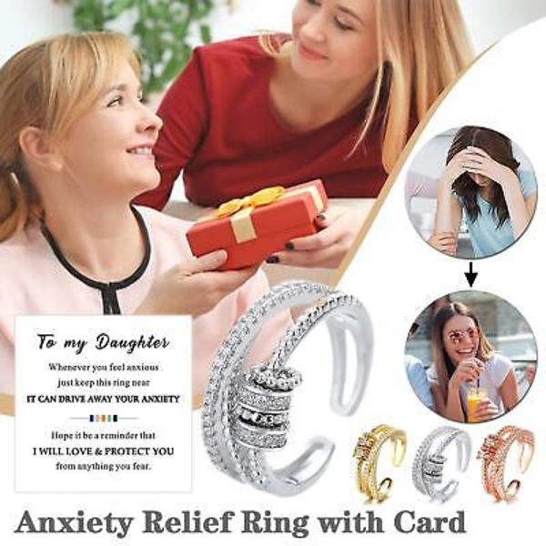 Till Min Dotter Fidget Ringar Anti-Ångest med Pärlspinner MED KORT☆