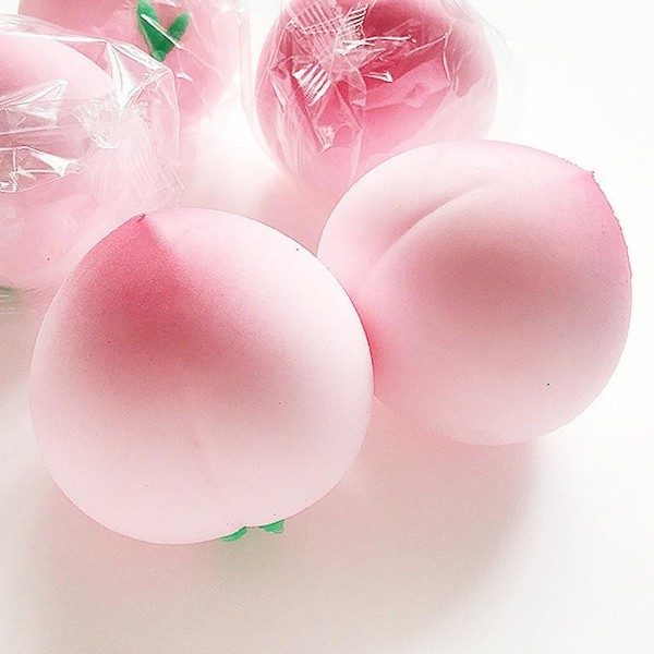 Peach Kreativa Stressleksaker Mjuk PU Cupcake Scrooge Långsam Återhämtning Stressleksaker Gåvor