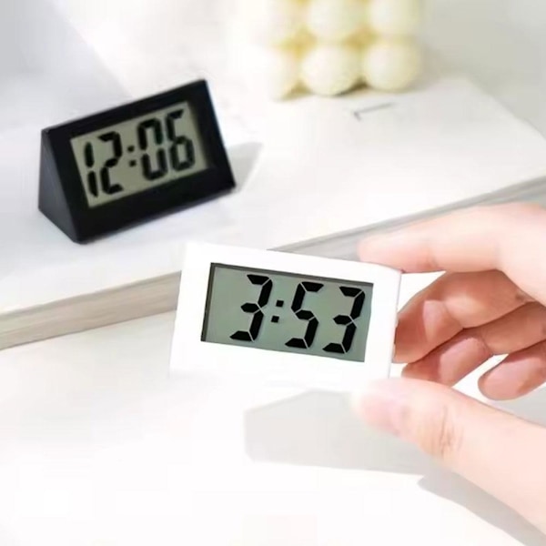 Digital Klocka Endast Batteridriven, LED Stor Display, Liten Digital Reseklocka, lämplig för Sängbord/Sovrum White 1pcs