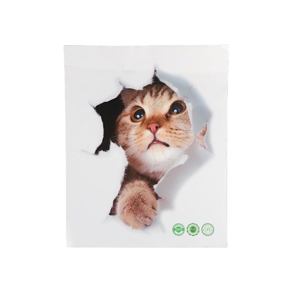Bilsticker Katt 3D Stereoskopisk Syn Självhäftande Papper 3D D 1pcs