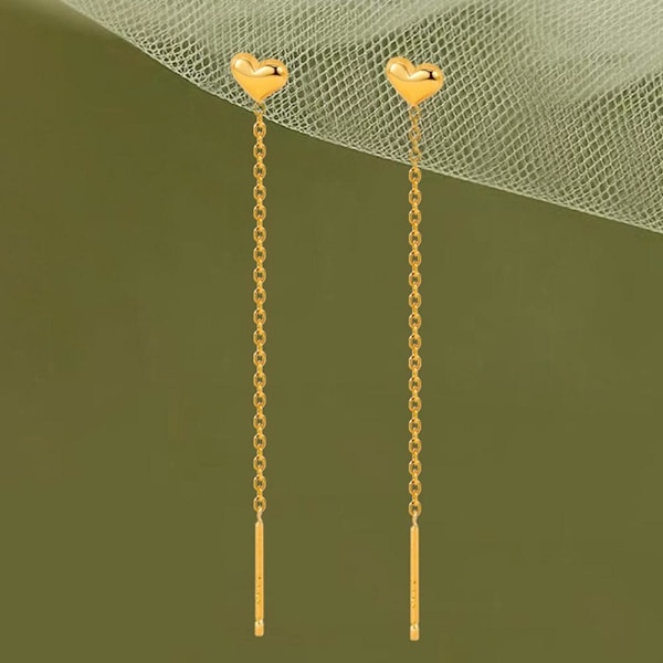 Älska Öronstift Kvinnliga Nya Hjärtformade Tofs Örhängen Hängande Örhängen' K1V6 Golden One size