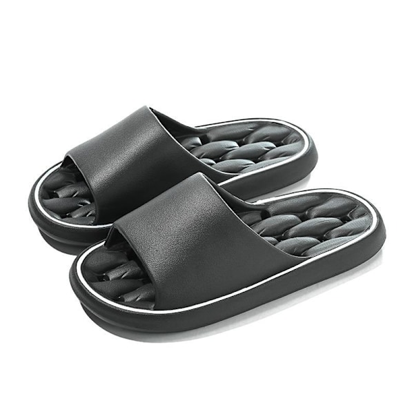 Bekväma Pillow Slides Anti-Slip Sandaler Ultra Mjuka Tofflor Hem Utomhus Sko Hot black 40/41