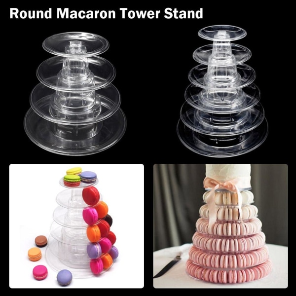 4/6 nivåer runda Macaron Tower Stand Desserter Display Rack Cupcak 4 tiers one size