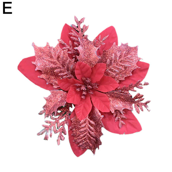 Glitter Julstjärna Stor Blomma Julgran Hanging Party 14c redB Onesize