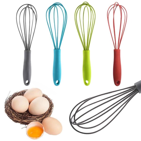 Nytt Mini Silikon Vispsett Äggvisp För Vispning Blandning I6U5 Kock P1H0 red 1pcs