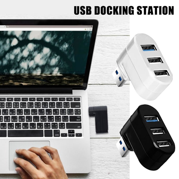 Mini USB 3.0 2.0 HUB 3-portars fördelare adapter för PC bärbar dator Pr black One-size