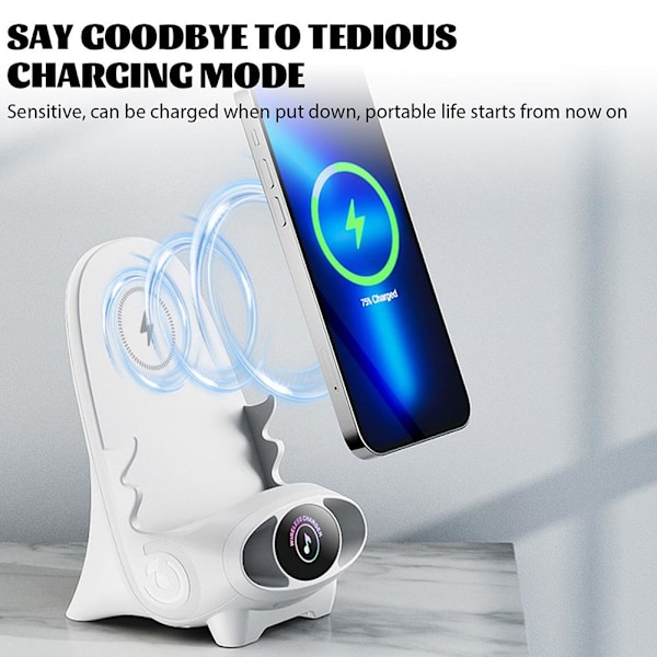 Mini Stol Trådlös Snabbladdare Multifunktionell Telefonhållare white one-size