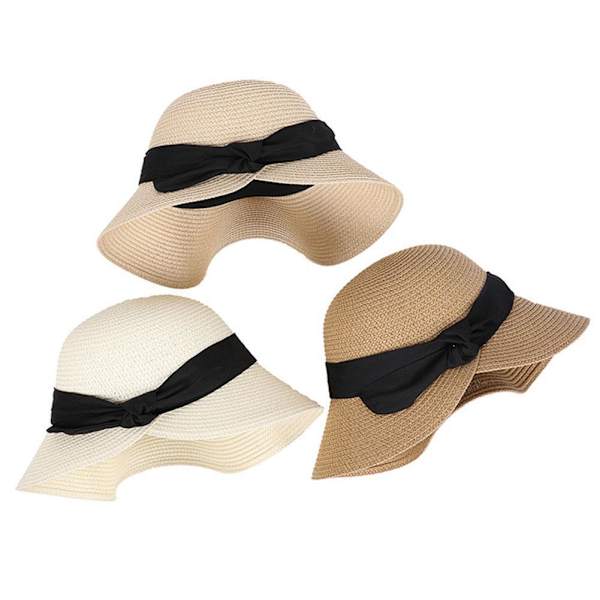 Vikbar Dam Dam Sommar Sol Strand Floppy Derby Hatt Halm Hink Brätte W1Z6 white one-size