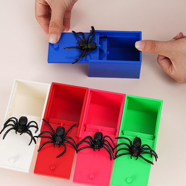 Skämt Spindel Skrämsellåda Gömda i Fodral Rolig Halloween Leksak Skrämsellåda Trick Skämt Leksaker Gåva
