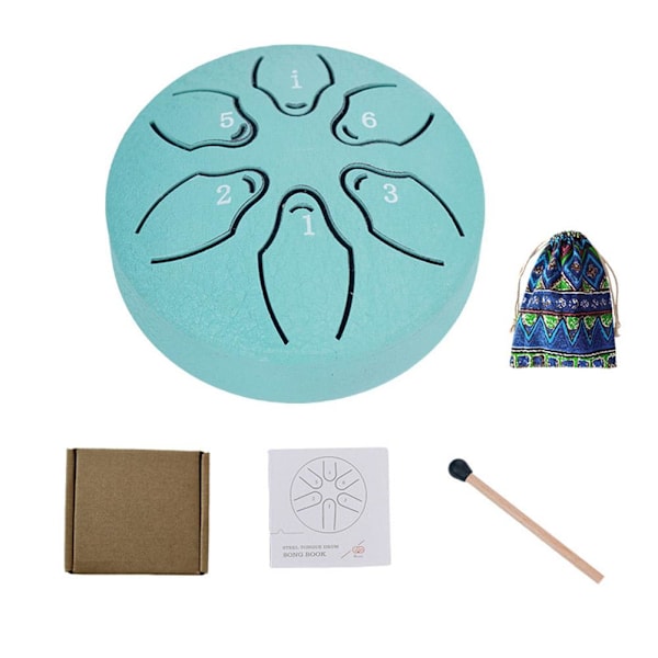 Regntrumma för Utomhus Trädgård, Regntrumma för Utomhus När Det Regnar, Stål Tongue Drum Regnklocka, Regntrumma för Utomhus, Mini Handpan Trumma In blue onesize