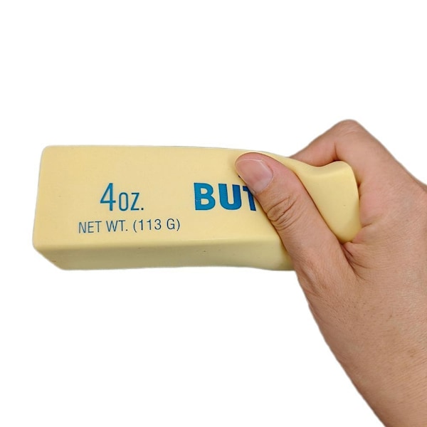 Långsamt Stigande Smörstång Squishy Stressleksak Realistisk Matmodell Mjuk Sensorisk Leklera H1A7