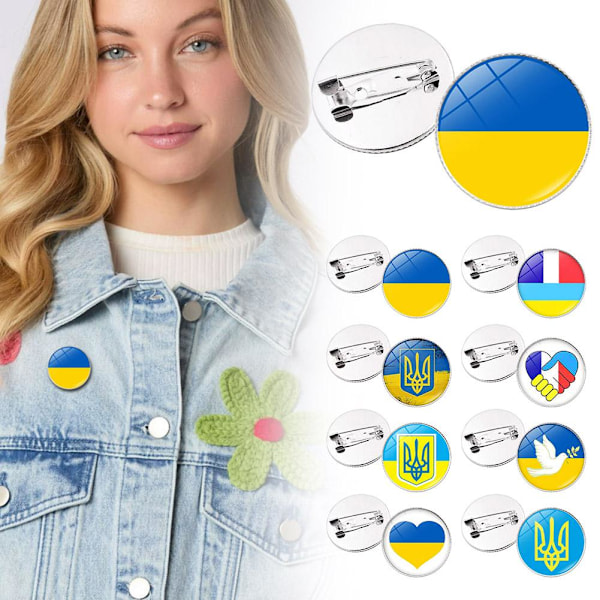 Ukraina Badge Ukrainsk Flagga Nål Knapp 25mm 5st R5X3 T9R3 D3C2 X6S5 style3 One size 5pcs