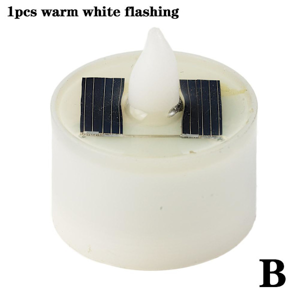 NYA 1/5/10x Solar LED Värmeljus Solcellsljus Trädgård Inom-/Utomhus❃ Warm white One-size 10pcs