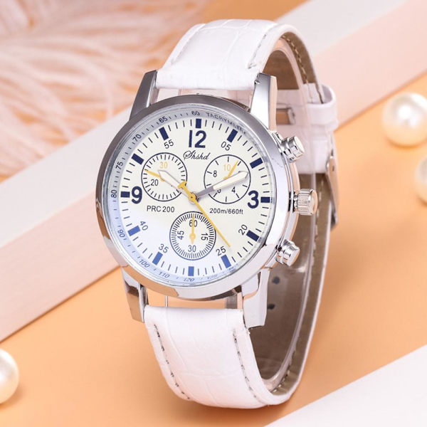 Herr Läder Militär Casual Analog Quartz Armbandsur Ny N6H4 black One-size