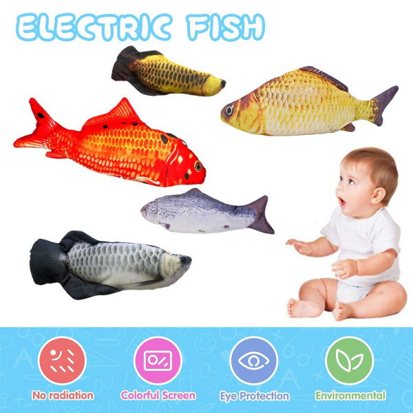 Cat USB Laddare Toy Fish Interactive Electric floppy Fish Cat to D one-size