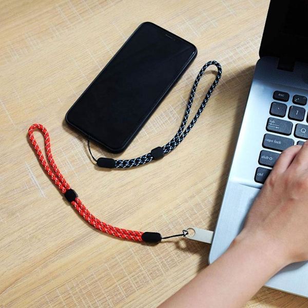 Anti-förlorad Lanyard Mobiltelefonfodral Nyckelring Justerbar Kort Handledsrem .' ы◆ black and white one size 