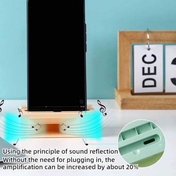 Bärbar Mobiltelefonhållare Ljudförstärkare Högtalare Skrivbord Z3D2 Green 1pcs