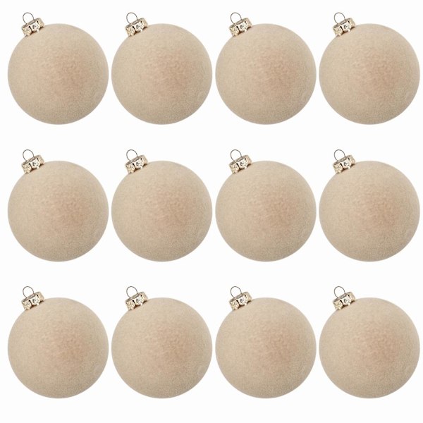 6cm Flockade Julkulor Julgranshängen Jularrangemang Hängen Flockade G2a3 Yellow 12pcs