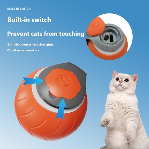 Automatisk Rullande Boll Smart Katt Hund Leksaker Elektrisk Husdjur Självrörande Spel K2K6 Blue 1set
