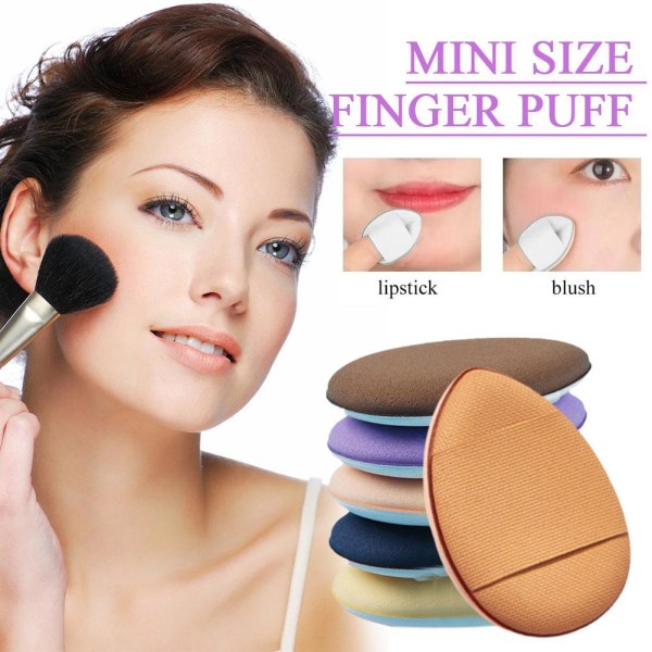 Mini Size Finger Puff Set Makeup Sponge Concealer Foundation Det deep blue One-size