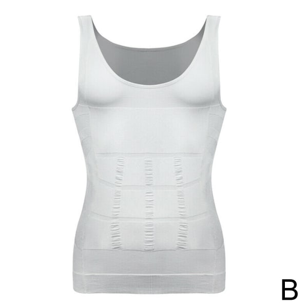 Slimming Stretchy Shapewear Vest Skjorta för män Sportkompression white M