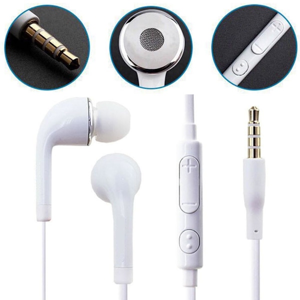 För Galaxy J5 9500 3.5mm In-ear Trådbundet Mikrofon Volym Headset✨w A2M8 D2L5 R9Z1 H3U4 white one size